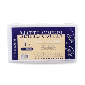 BG-107 Matte Coffin Half Cover Press On Soft Tips 504 pcs