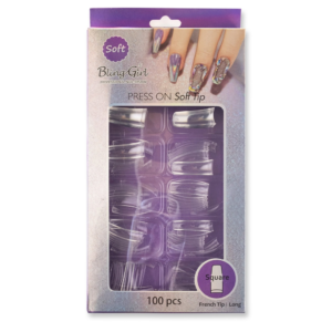BG-76 Square French Tip Press On Soft Tips 100 pcs Clear
