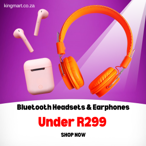 Wireless Bluetooth headsets and earphones on sale at Kingmart, offering high-quality sound and comfort.